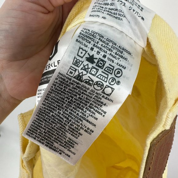 Levi's Women’s 501 Original High-Rise Jean Denim Shorts Yellow Tie-Dye Size 29 - Picture 10 of 12